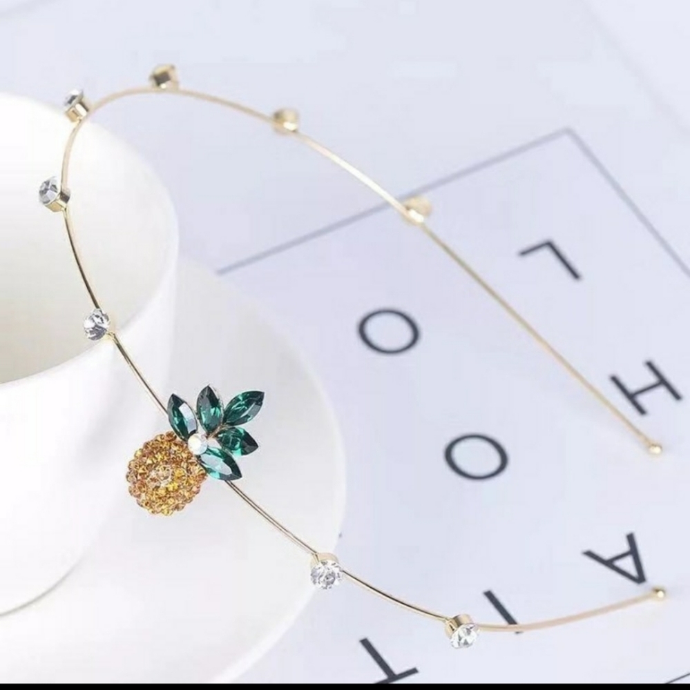 Dainty Pineapple & Crystal Headband